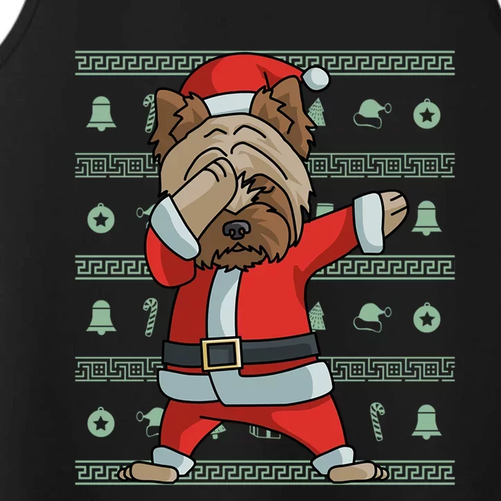 Dabbing Yorkshire Terrier Gift Funny Christmas Gift Performance Tank