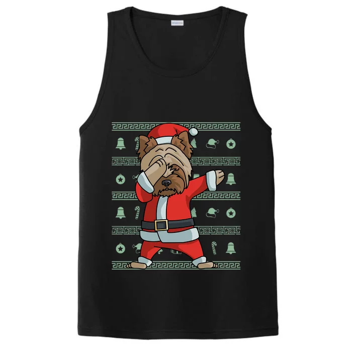 Dabbing Yorkshire Terrier Gift Funny Christmas Gift Performance Tank