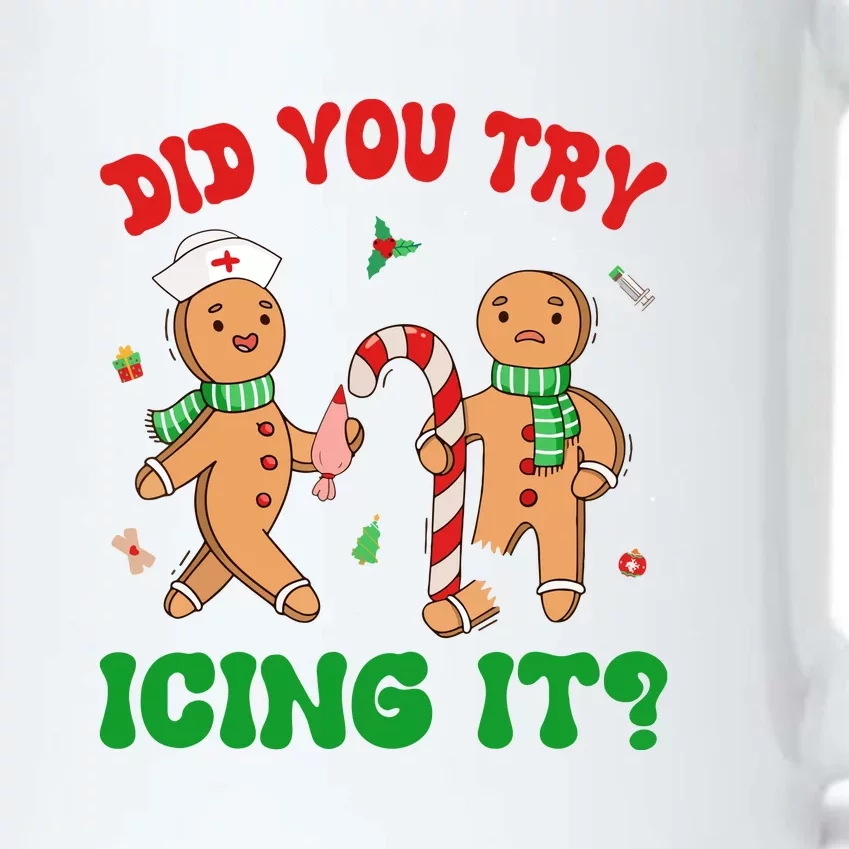 Did You Try Icing It Retro Christmas Gingerbread Nurse Squad Gift Black Color Changing Mug