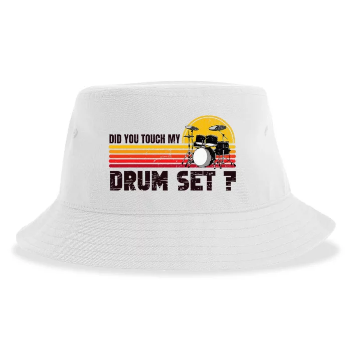 Did You Touch My Drum Set Percussion Music Drummer Sustainable Bucket Hat