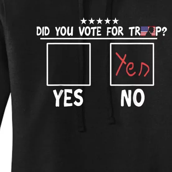 Did You Vote For Trump Yes No Yes Women's Pullover Hoodie