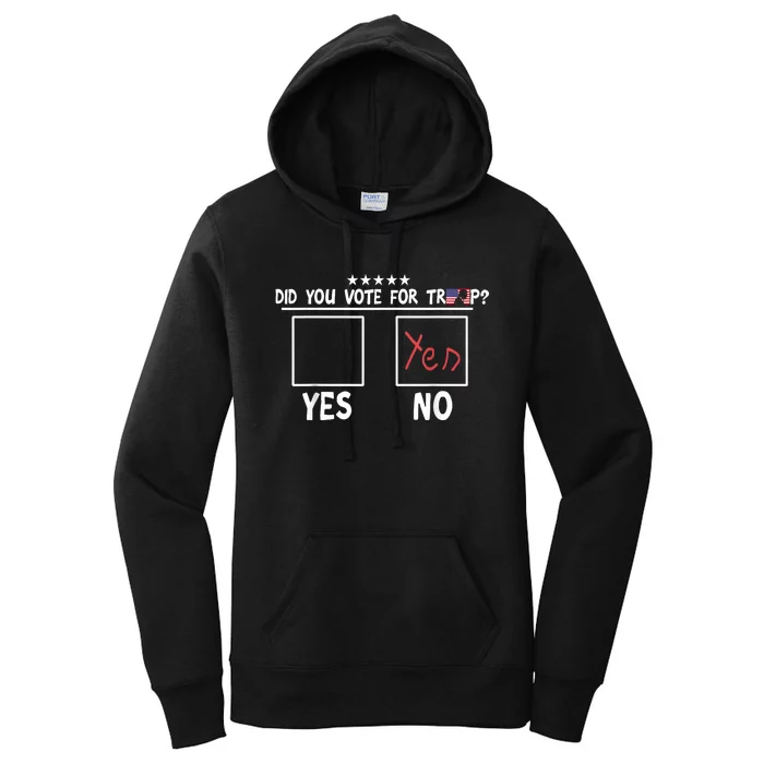 Did You Vote For Trump Yes No Yes Women's Pullover Hoodie