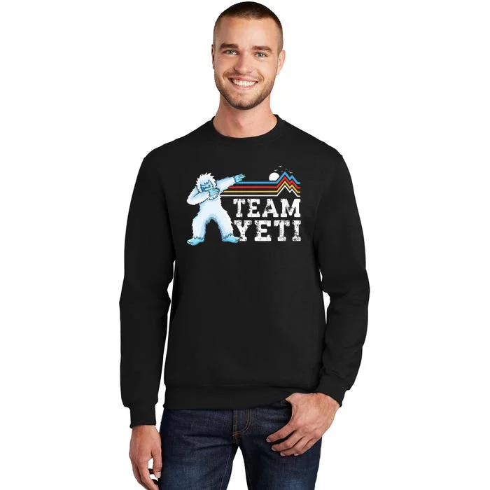 Dabbing Yeti Vintage Sunset Mountain Bigfoot Lover Team Yeti Sweatshirt