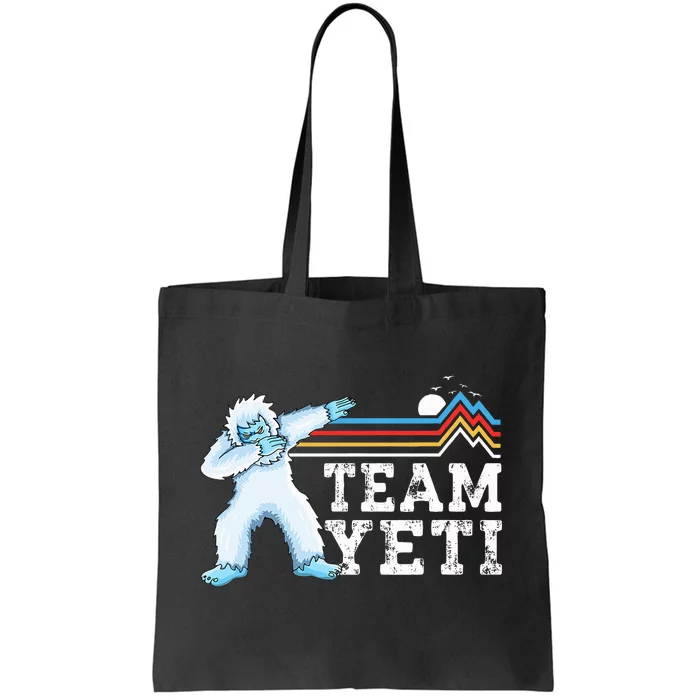 Dabbing Yeti Vintage Sunset Mountain Bigfoot Lover Team Yeti Tote Bag