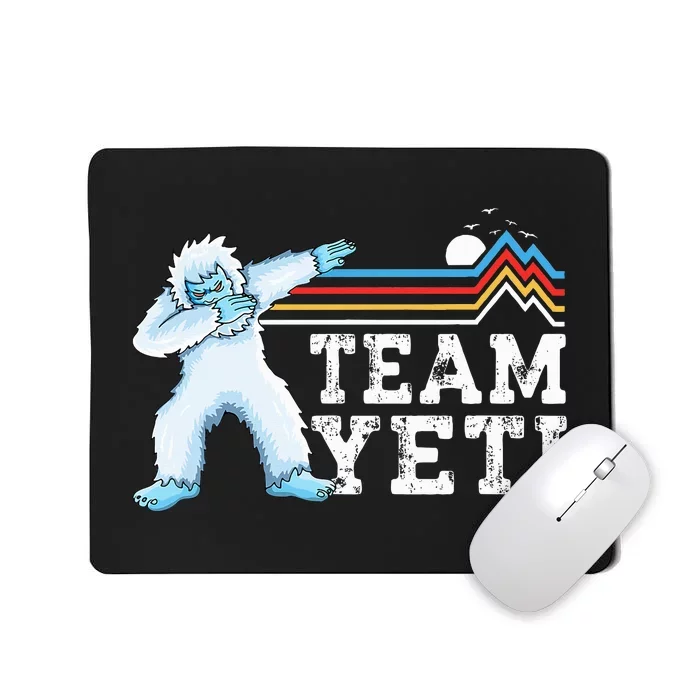 Dabbing Yeti Vintage Sunset Mountain Bigfoot Lover Team Yeti Mousepad