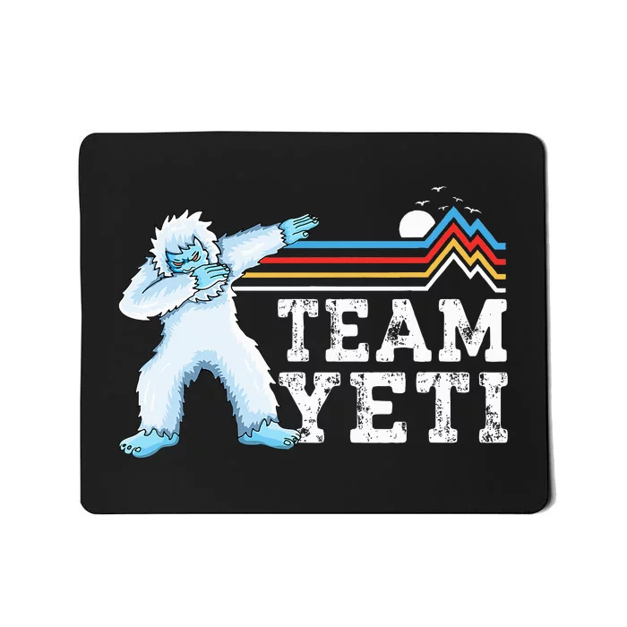 Dabbing Yeti Vintage Sunset Mountain Bigfoot Lover Team Yeti Mousepad