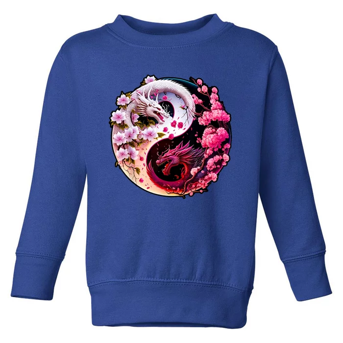 Dragon Yin Yang Chinese New Year 2024 Year Of The Dragon Toddler Sweatshirt