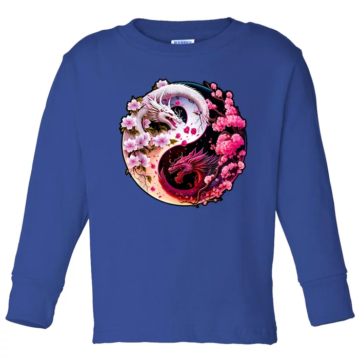 Dragon Yin Yang Chinese New Year 2024 Year Of The Dragon Toddler Long Sleeve Shirt