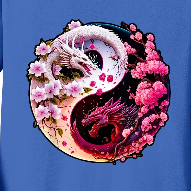 Dragon Yin Yang Chinese New Year 2024 Year Of The Dragon Kids Long Sleeve Shirt