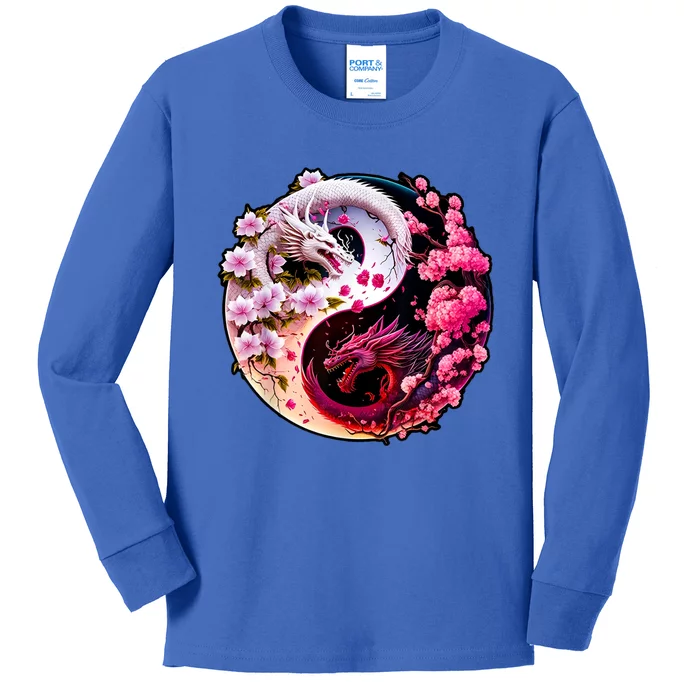 Dragon Yin Yang Chinese New Year 2024 Year Of The Dragon Kids Long Sleeve Shirt