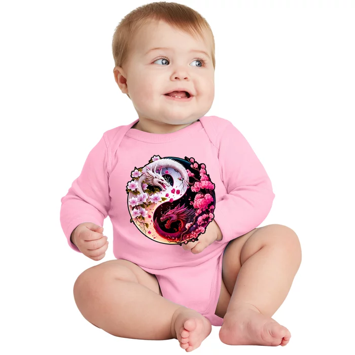 Dragon Yin Yang Chinese New Year 2024 Year Of The Dragon Baby Long Sleeve Bodysuit