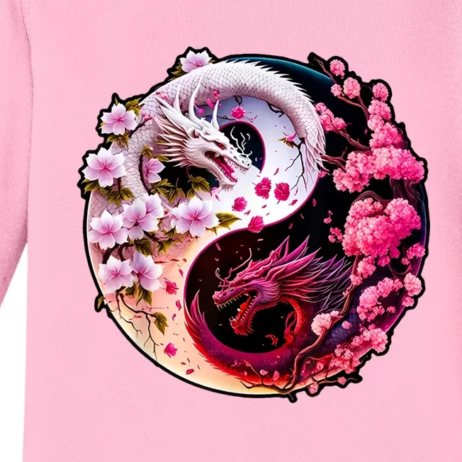 Dragon Yin Yang Chinese New Year 2024 Year Of The Dragon Baby Long Sleeve Bodysuit