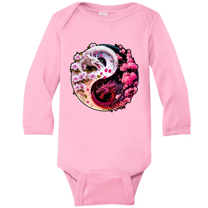 Dragon Yin Yang Chinese New Year 2024 Year Of The Dragon Baby Long Sleeve Bodysuit