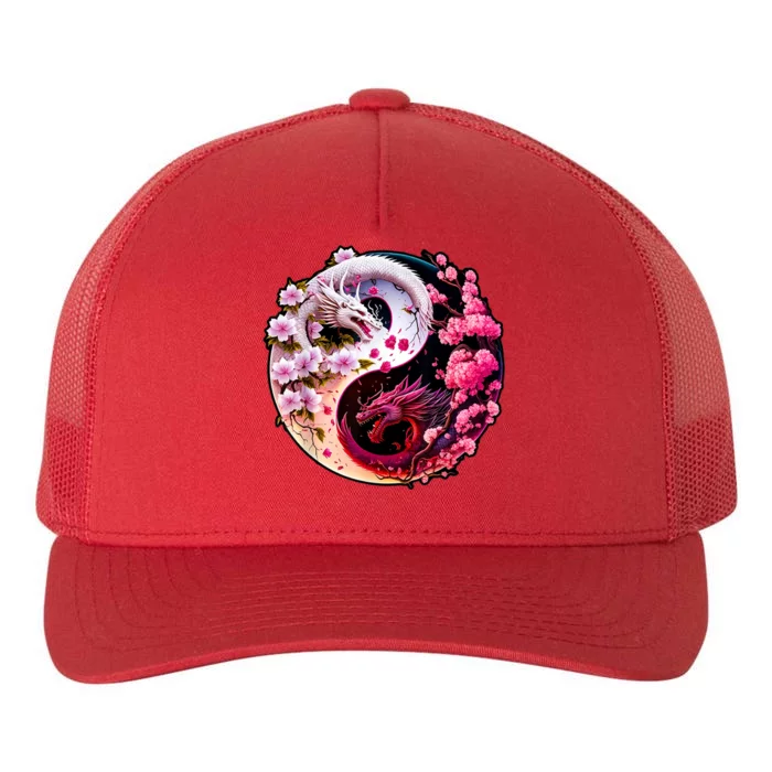 Dragon Yin Yang Chinese New Year 2024 Year Of The Dragon Yupoong Adult 5-Panel Trucker Hat