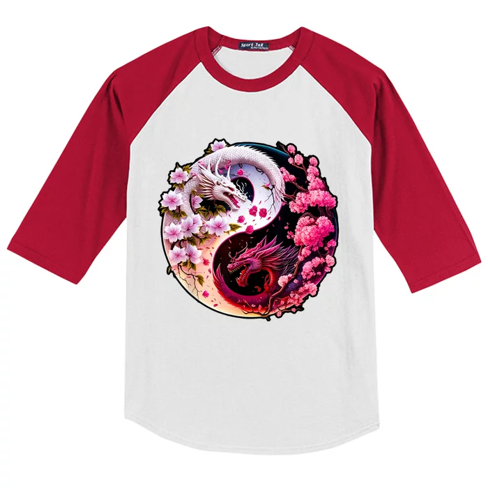 Dragon Yin Yang Chinese New Year 2024 Year Of The Dragon Kids Colorblock Raglan Jersey