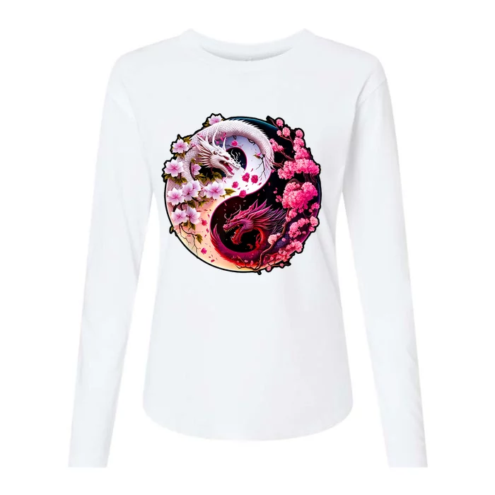 Dragon Yin Yang Chinese New Year 2024 Year Of The Dragon Womens Cotton Relaxed Long Sleeve T-Shirt