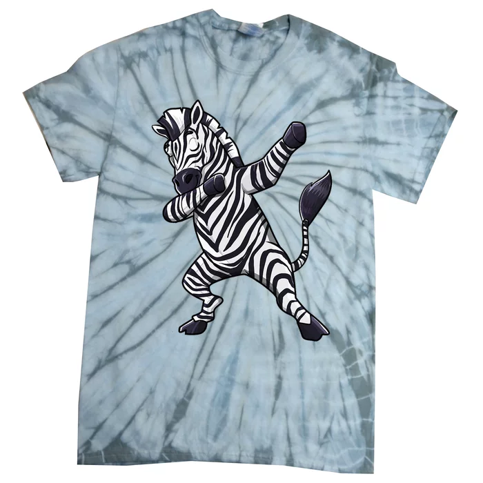 Dabbing Zebra African Zookeeper Animal Lover Tie-Dye T-Shirt