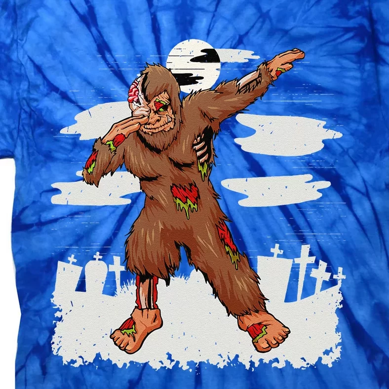 Dabbing Zombie Bigfoot Ghost Halloween Costume Holiday Tie-Dye T-Shirt