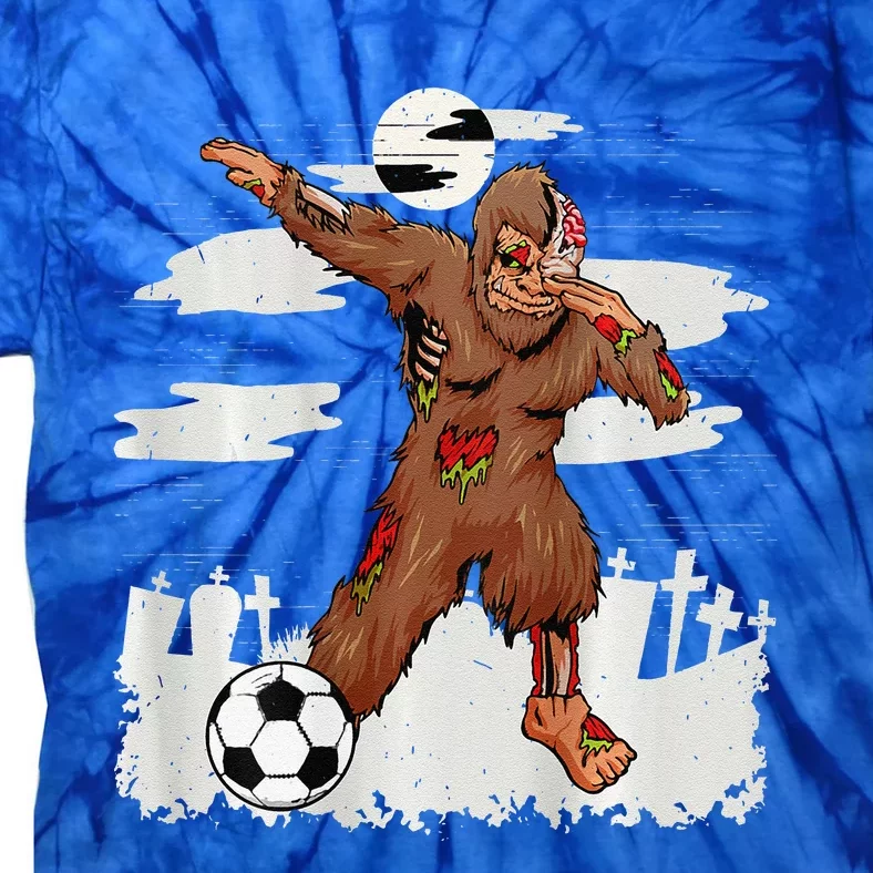 Dabbing Zombie Bigfoot Halloween Soccer Costume Football Gift Tie-Dye T-Shirt