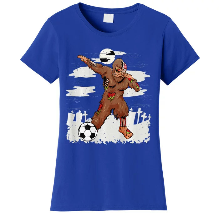 Dabbing Zombie Bigfoot Halloween Soccer Costume Football Gift Women's T-Shirt