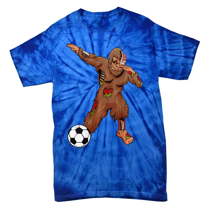 Dabbing Zombie Bigfoot Halloween Soccer Costume Football Tie-Dye T-Shirt