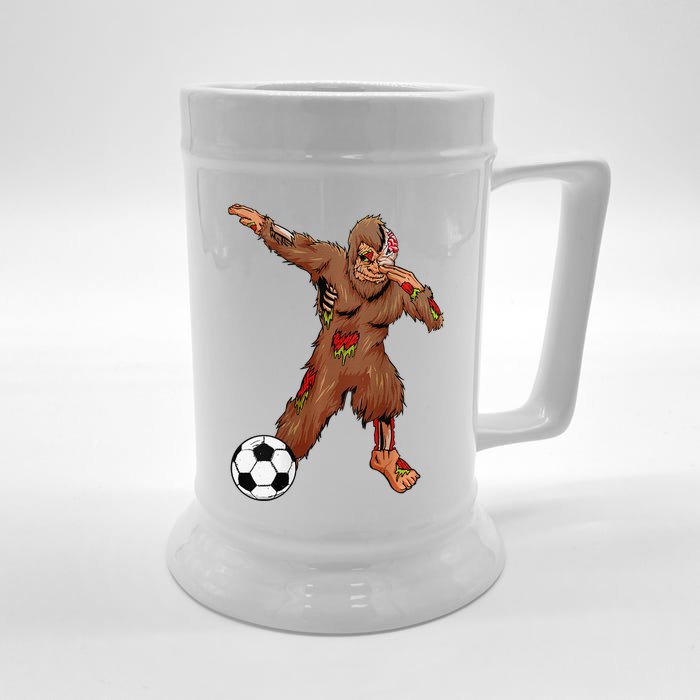 Dabbing Zombie Bigfoot Halloween Soccer Costume Football Front & Back Beer Stein