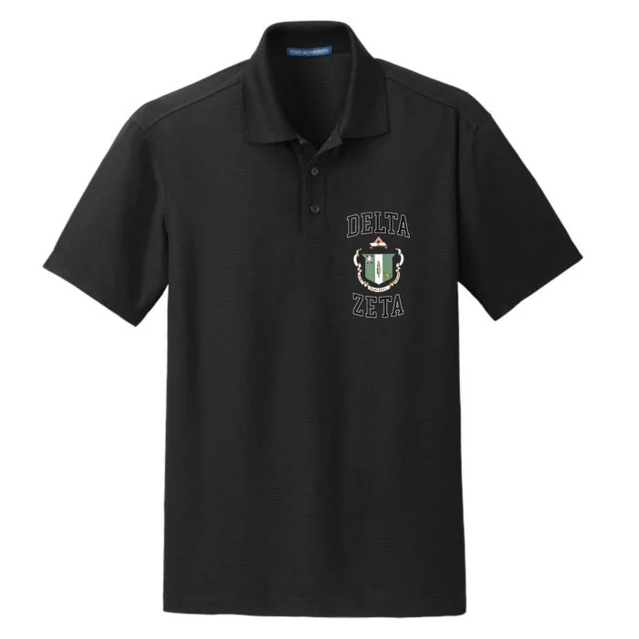 Delta Zeta Coat Of Arms Greek Dry Zone Grid Performance Polo