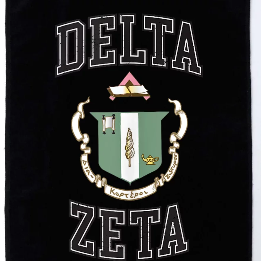 Delta Zeta Coat Of Arms Greek Distressed Retro Sorority Dz Platinum Collection Golf Towel