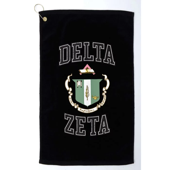 Delta Zeta Coat Of Arms Greek Distressed Retro Sorority Dz Platinum Collection Golf Towel