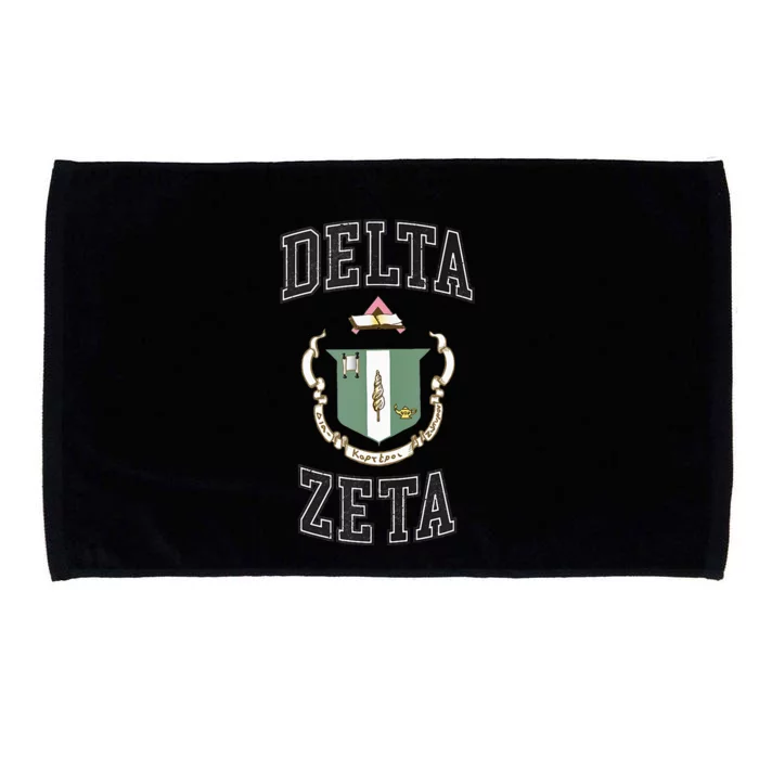 Delta Zeta Coat Of Arms Greek Distressed Microfiber Hand Towel