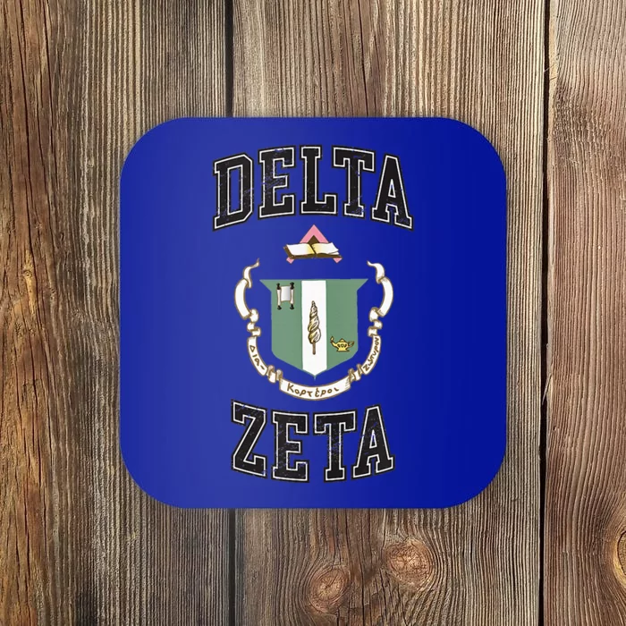 Delta Zeta Coat Of Arms Greek Distressed Coaster