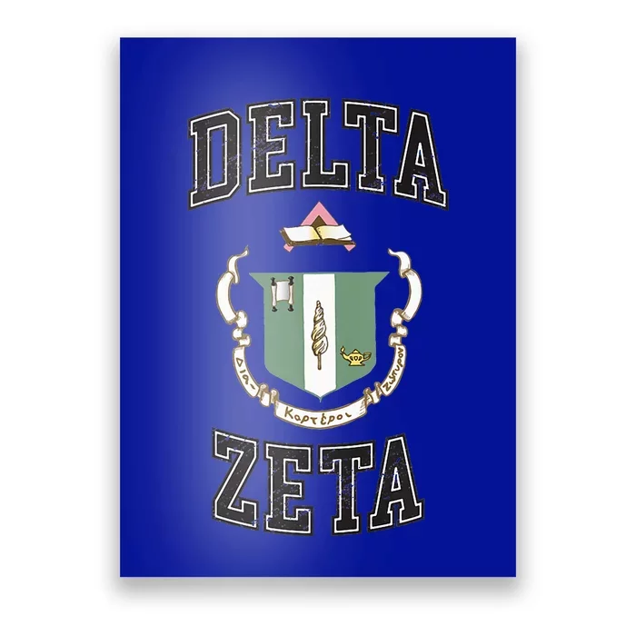 Delta Zeta Coat Of Arms Greek Distressed Poster