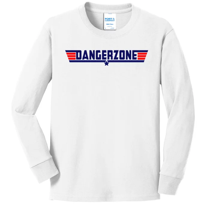 Danger Zone Funny Design For Men & Women Vintage Kids Long Sleeve Shirt