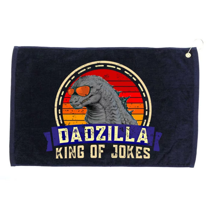 Dad Zilla King Of Jokes Vintage Retro For Fathers Day Gift Grommeted Golf Towel