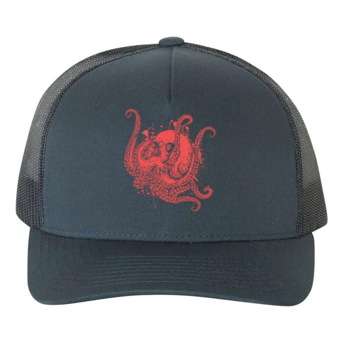 Deadly Zombie Octopus Skull Yupoong Adult 5-Panel Trucker Hat