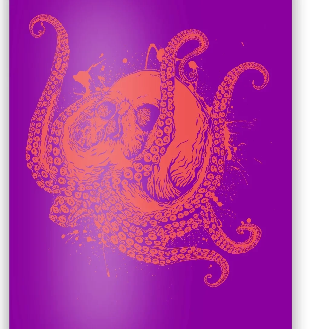 Deadly Zombie Octopus Skull Poster