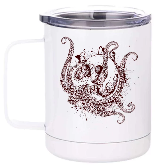 Deadly Zombie Octopus Skull Front & Back 12oz Stainless Steel Tumbler Cup