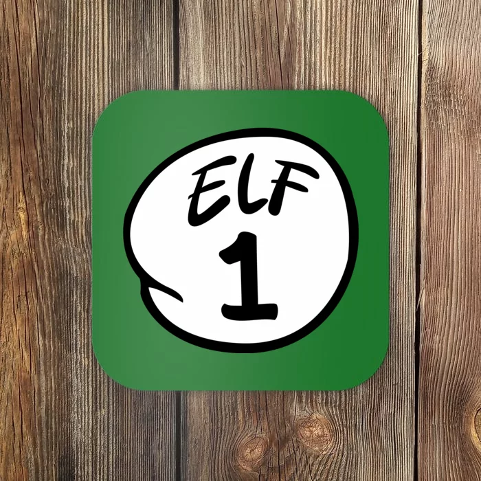 Elf 1 2 3 4 5 Custom Number Christmas Coaster