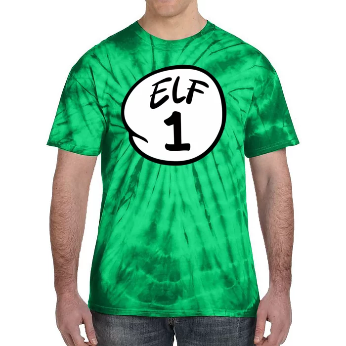 Elf 1 2 3 4 5 Custom Number Christmas Tie-Dye T-Shirt