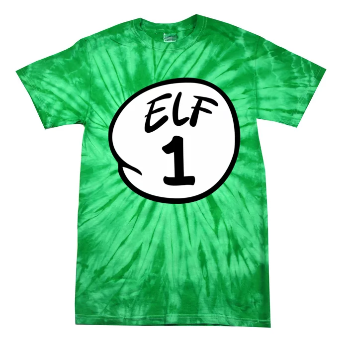 Elf 1 2 3 4 5 Custom Number Christmas Tie-Dye T-Shirt