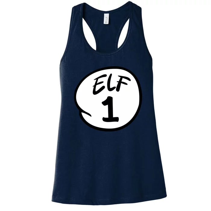 Elf 1 2 3 4 5 Custom Number Christmas Women's Racerback Tank