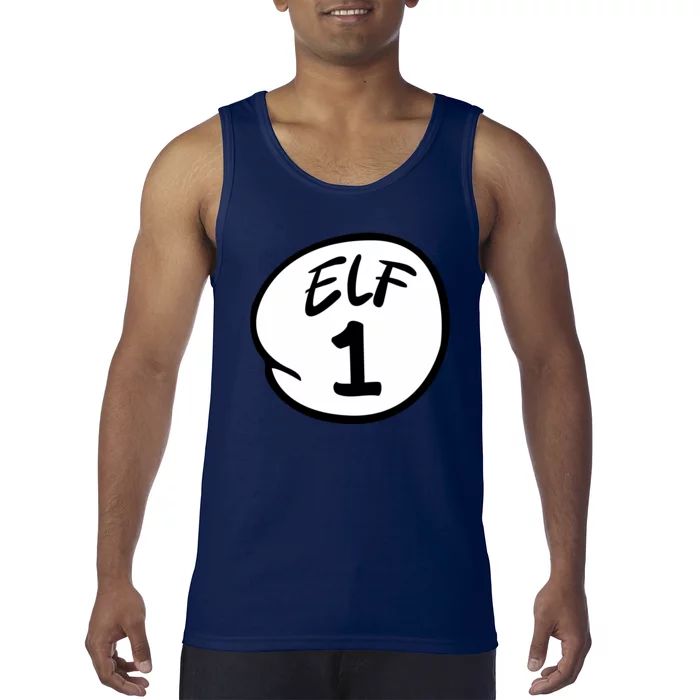 Elf 1 2 3 4 5 Custom Number Christmas Tank Top