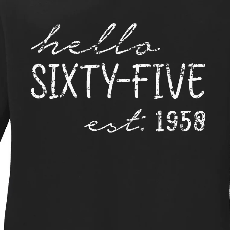 Est. 1958  65th Birthday Ladies Long Sleeve Shirt