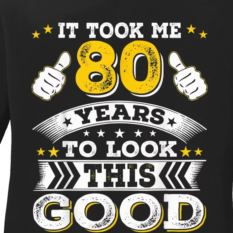 Eighty 1943 80th 80 Years Old birthday Idea For Dad Grandpa Ladies Long Sleeve Shirt