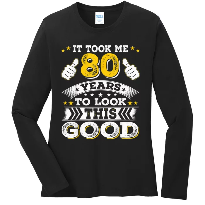 Eighty 1943 80th 80 Years Old birthday Idea For Dad Grandpa Ladies Long Sleeve Shirt