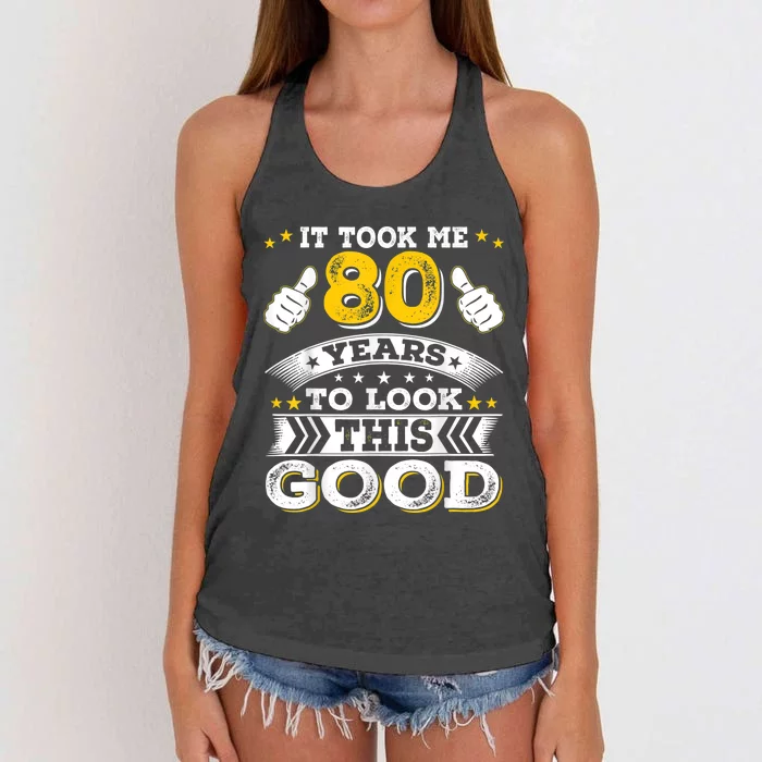 Eighty 1943 80th 80 Years Old birthday Idea For Dad Grandpa Women's Knotted Racerback Tank