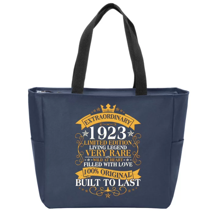 Extraordinary 1923 Limited Edition Built To Last 100th Birthday Zip Tote Bag