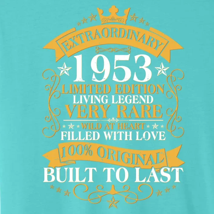 Extraordinary 1953 Limited Edition Built To Last 70th Birthday ChromaSoft Performance T-Shirt