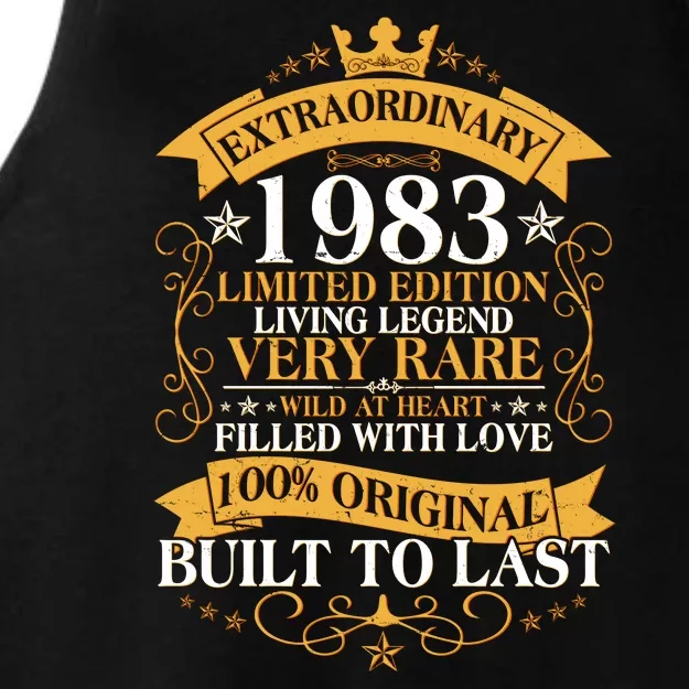 Extraordinary 1983 Limited Edition Built To Last 40th Birthday Ladies Tri-Blend Wicking Tank