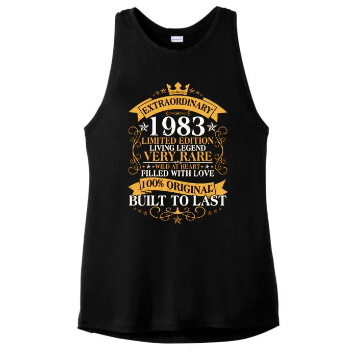 Extraordinary 1983 Limited Edition Built To Last 40th Birthday Ladies Tri-Blend Wicking Tank